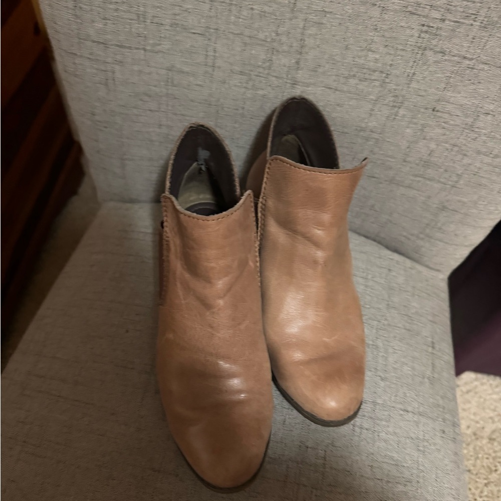 Tan Leather Ankle Boots-Size 6 1/2